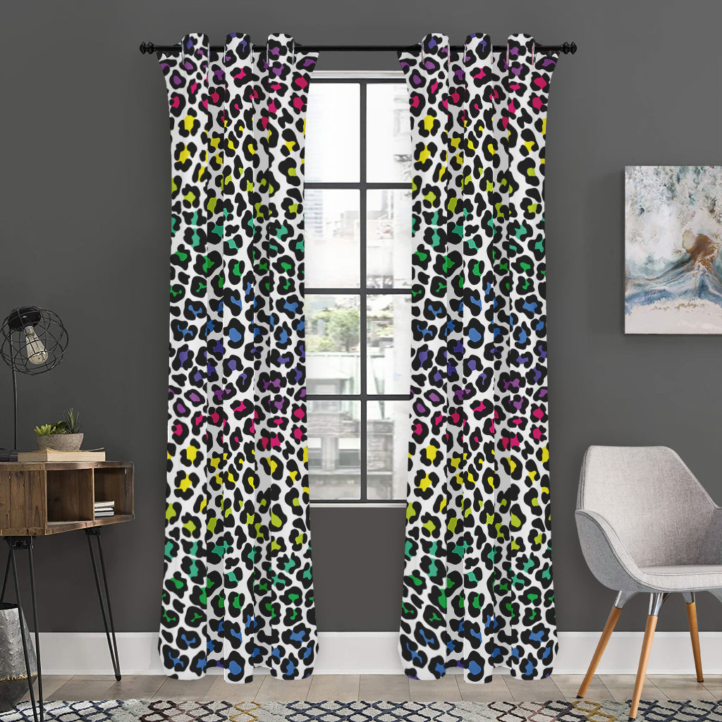 Colorful Leopard Print Curtain