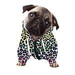 Colorful Leopard Print Dog Zip Up Hoodie