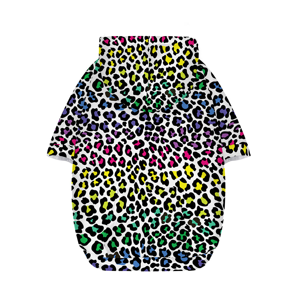 Colorful Leopard Print Dog Zip Up Hoodie
