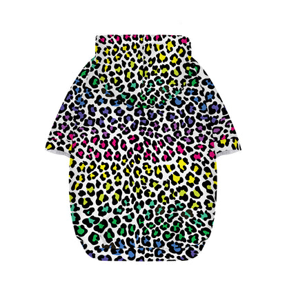 Colorful Leopard Print Dog Zip Up Hoodie