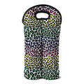 Colorful Leopard Print Double Neoprene Wine Tote