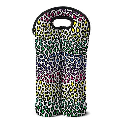 Colorful Leopard Print Double Neoprene Wine Tote