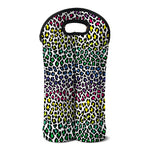 Colorful Leopard Print Double Neoprene Wine Tote