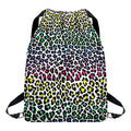 Colorful Leopard Print Drawstring Backpack