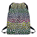 Colorful Leopard Print Drawstring Backpack
