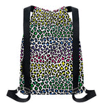 Colorful Leopard Print Drawstring Backpack
