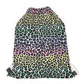 Colorful Leopard Print Drawstring Bag