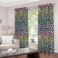 Colorful Leopard Print Extra Wide Grommet Curtains