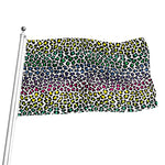Colorful Leopard Print Flag