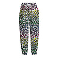 Colorful Leopard Print Fleece Lined Knit Pants