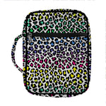 Colorful Leopard Print Front Pocket Bible Bag