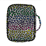Colorful Leopard Print Front Pocket Bible Bag