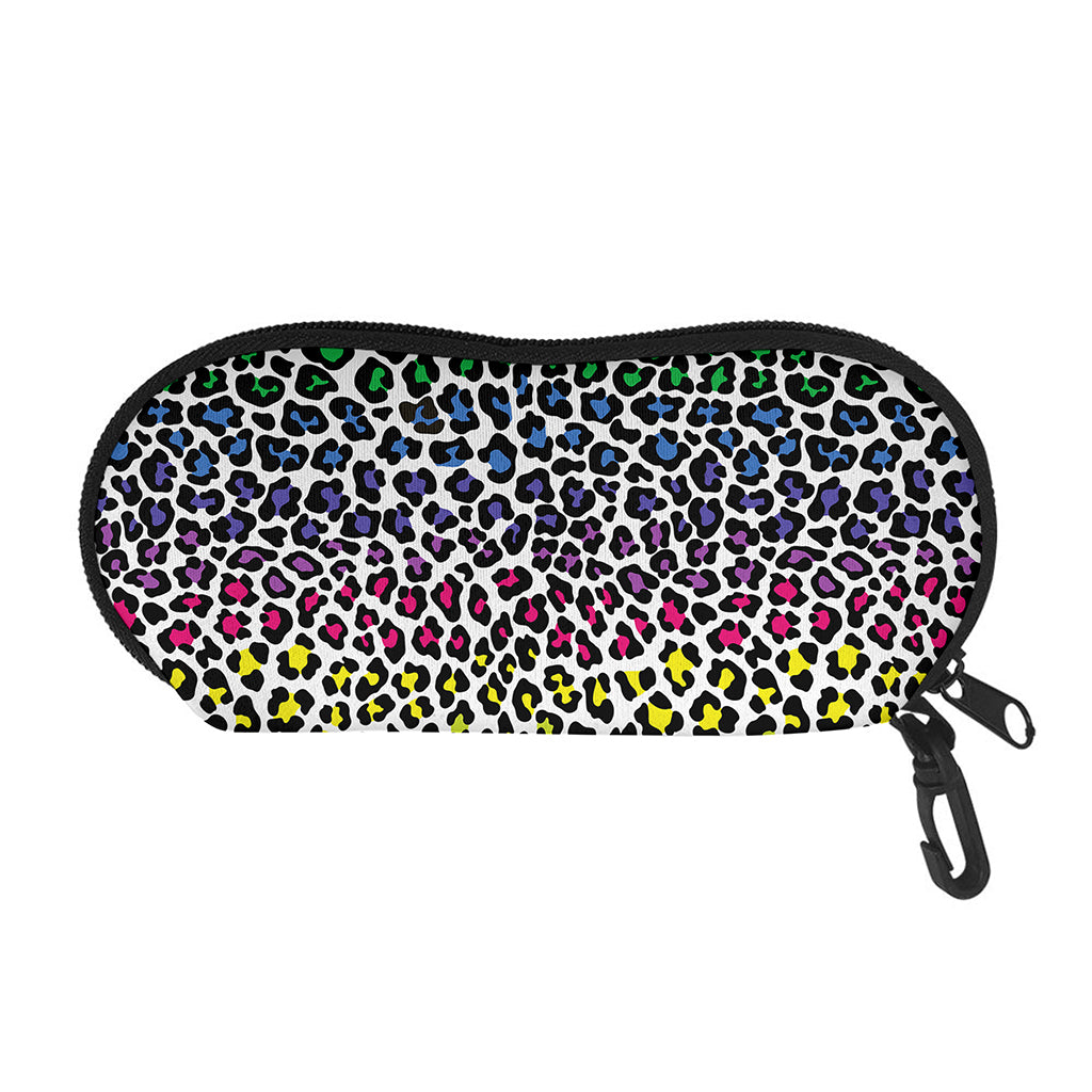 Colorful Leopard Print Glasses Case