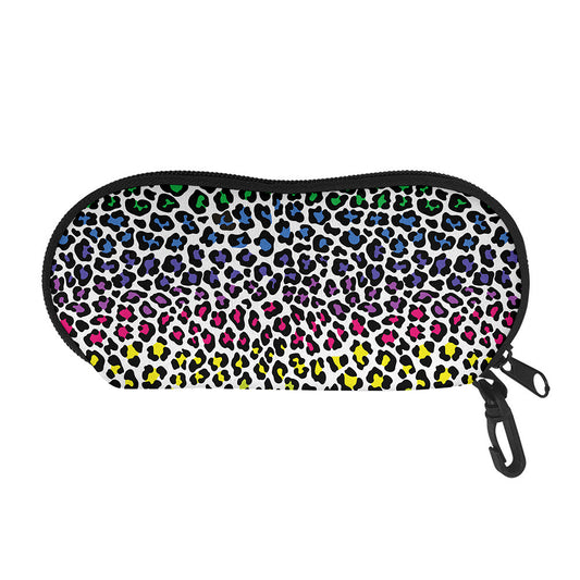 Colorful Leopard Print Glasses Case