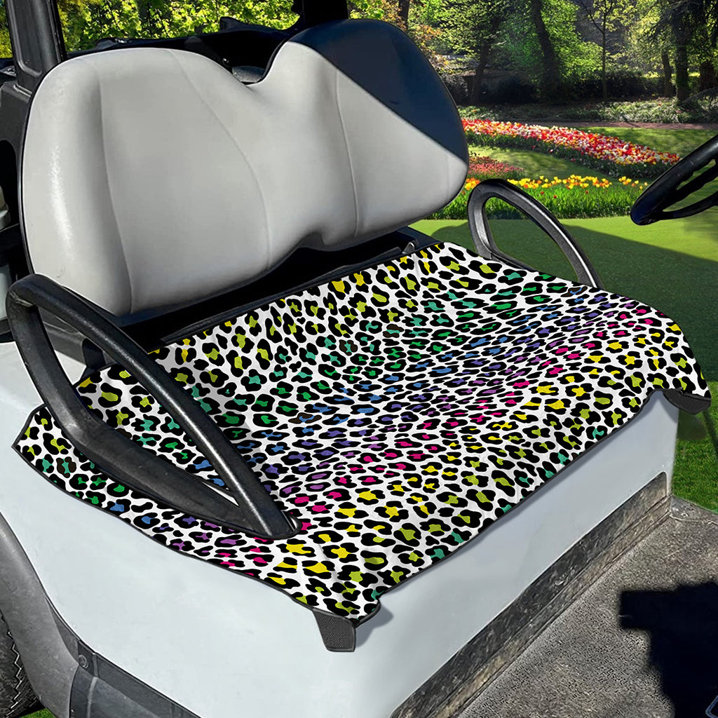 Colorful Leopard Print Golf Cart Seat Cover