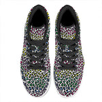 Colorful Leopard Print High Top Leather Sneakers