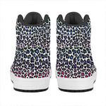 Colorful Leopard Print High Top Leather Sneakers