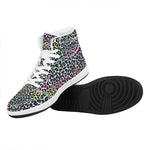 Colorful Leopard Print High Top Leather Sneakers