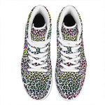 Colorful Leopard Print High Top Leather Sneakers