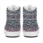 Colorful Leopard Print High Top Leather Sneakers
