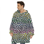 Colorful Leopard Print Hoodie Blanket