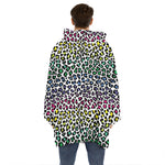 Colorful Leopard Print Hoodie Blanket