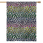 Colorful Leopard Print House Flag