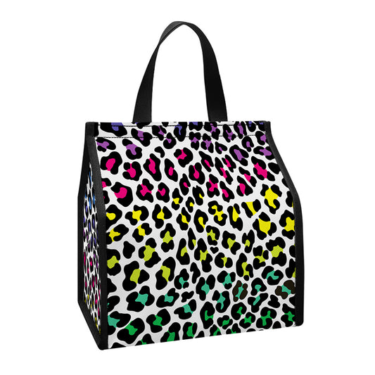 Colorful Leopard Print Insulated Lunch Tote