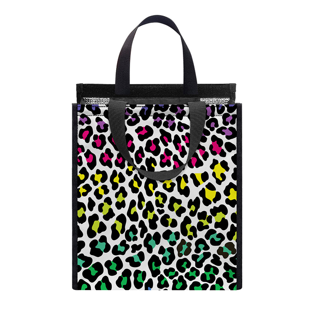 Colorful Leopard Print Insulated Lunch Tote