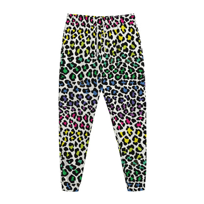 Colorful Leopard Print Jogger Pants