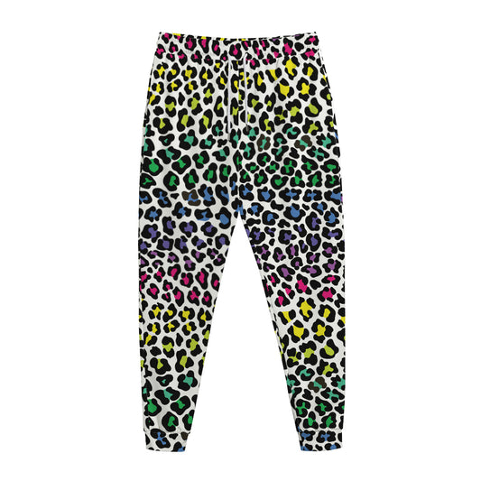 Colorful Leopard Print Jogger Pants