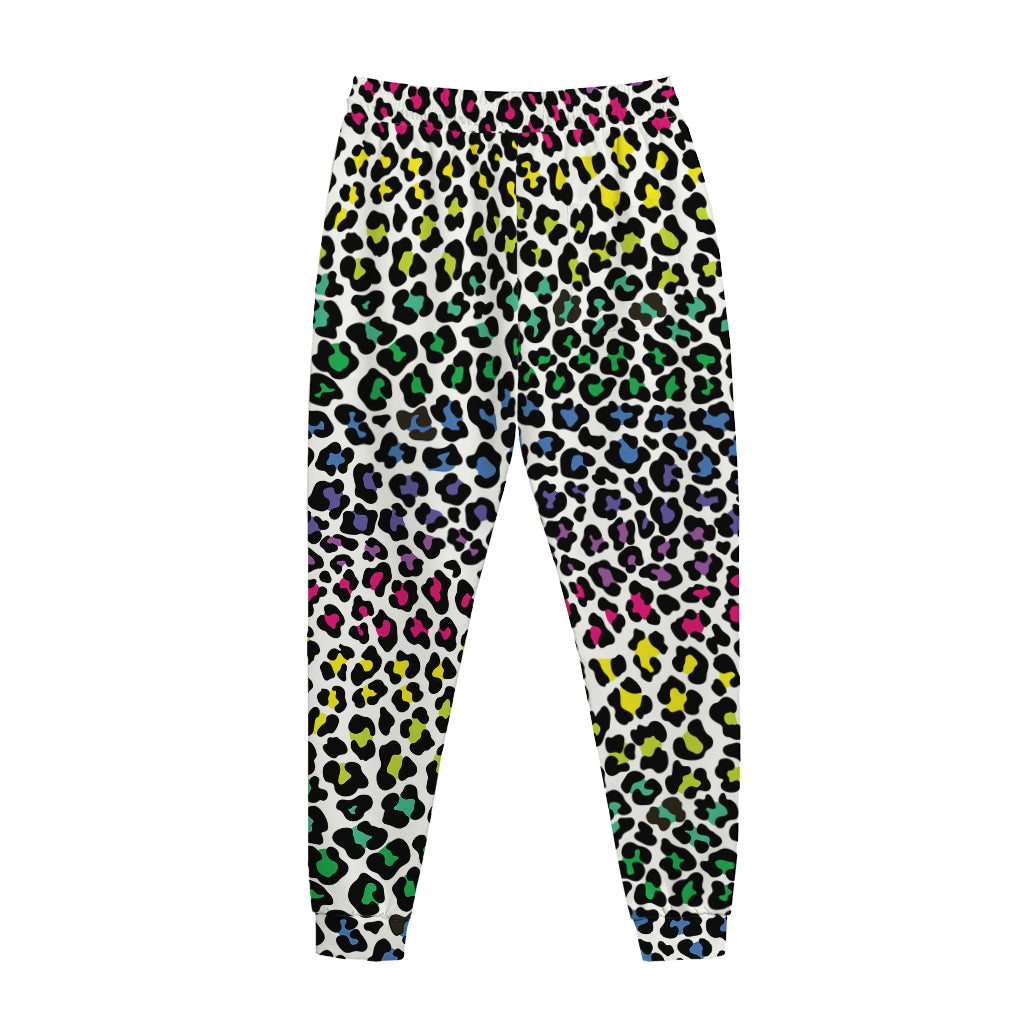 Colorful Leopard Print Jogger Pants