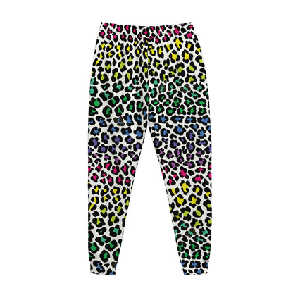 Colorful Leopard Print Jogger Pants