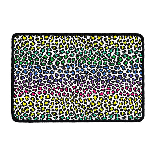 Colorful Leopard Print Kitchen Mat