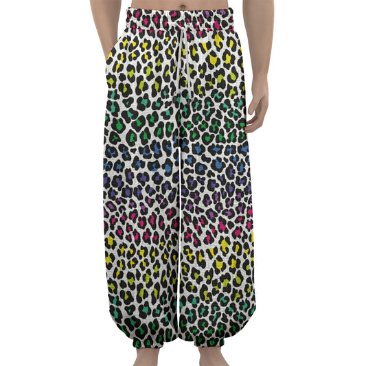 Colorful Leopard Print Lantern Pants