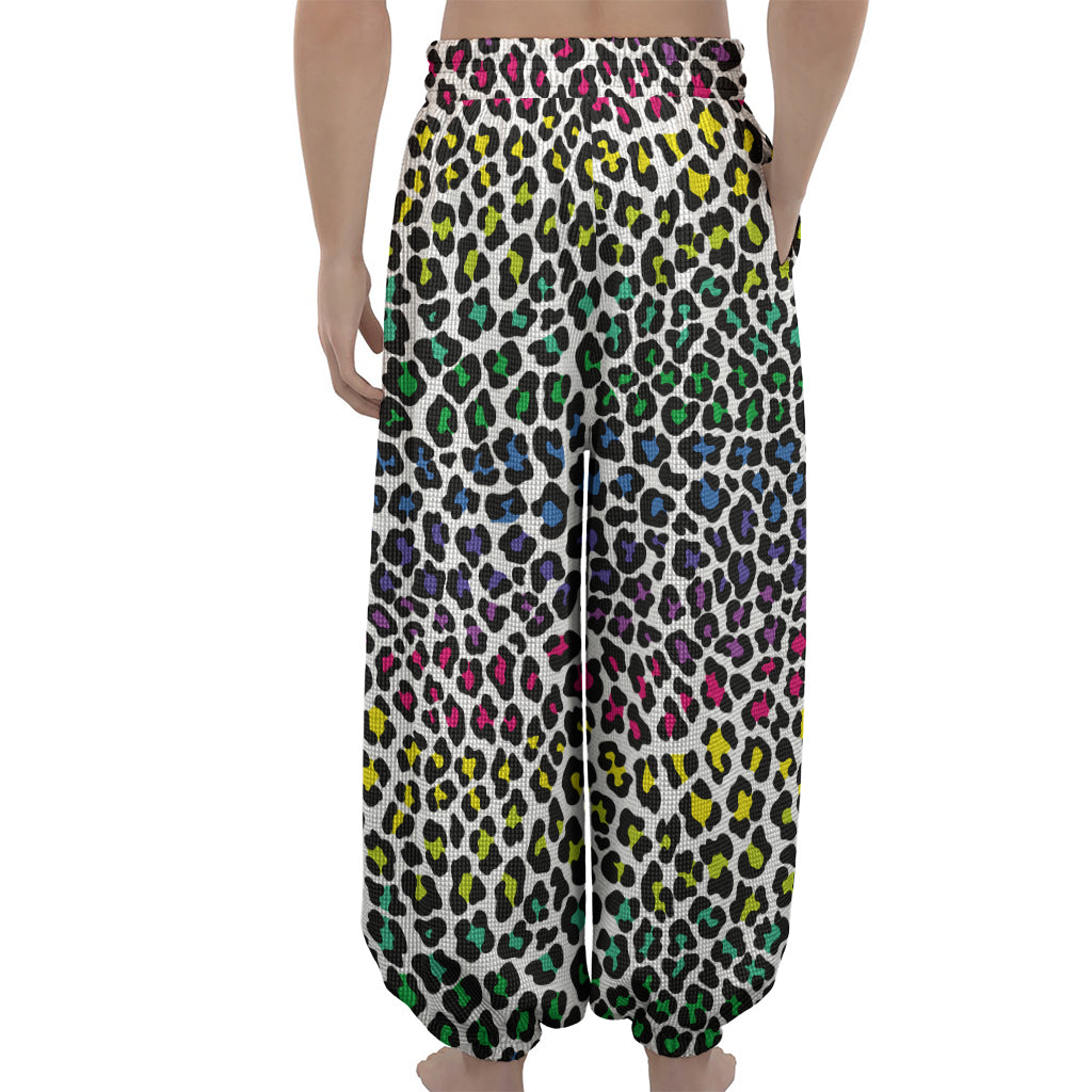 Colorful Leopard Print Lantern Pants