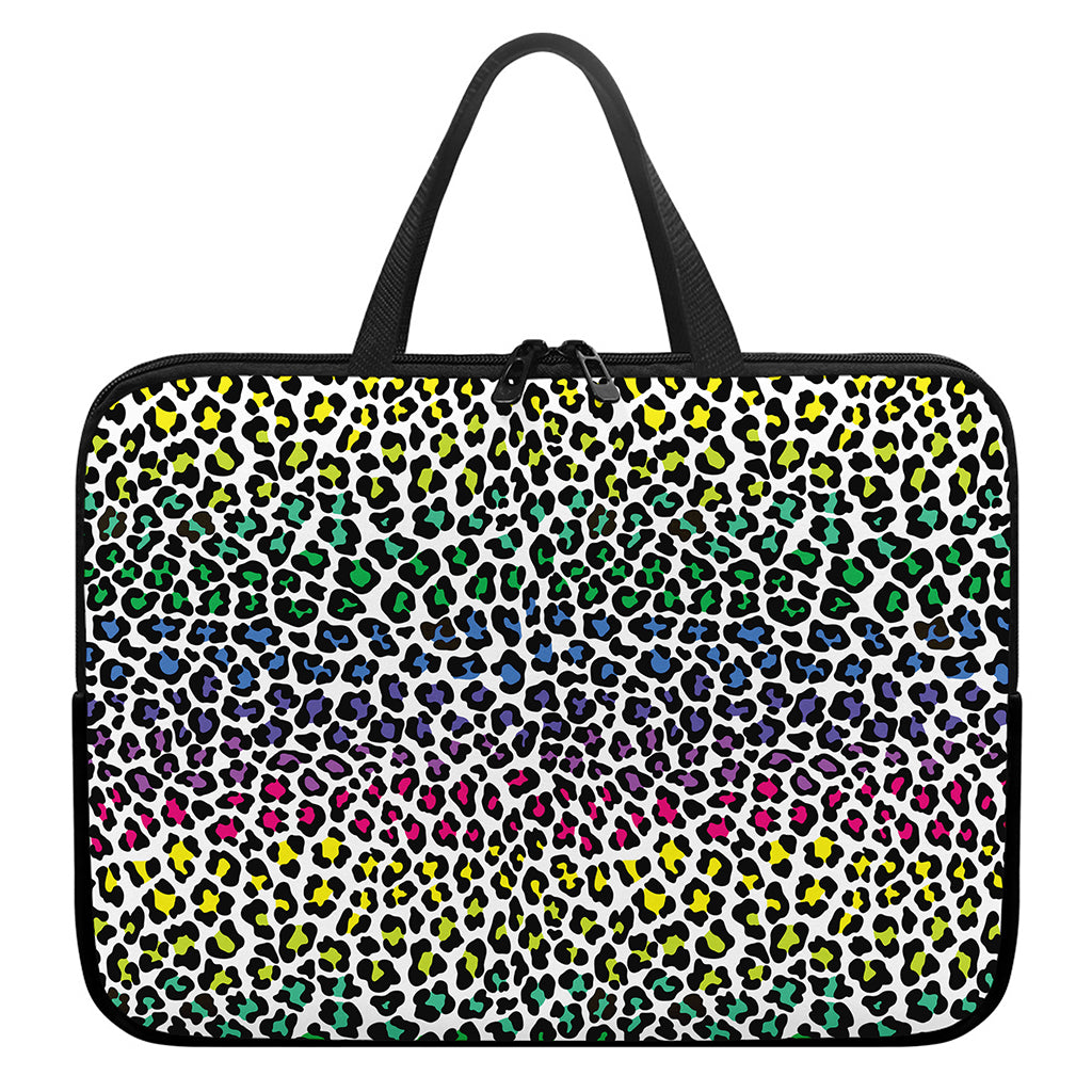 Colorful Leopard Print Laptop Sleeve With Handle