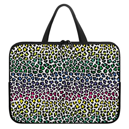 Colorful Leopard Print Laptop Sleeve With Handle