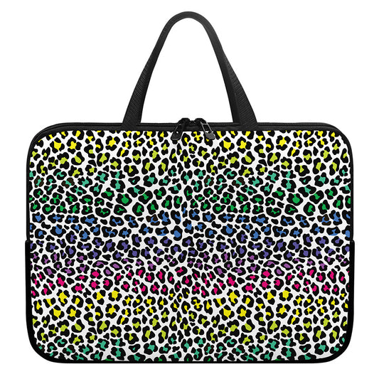 Colorful Leopard Print Laptop Sleeve With Handle