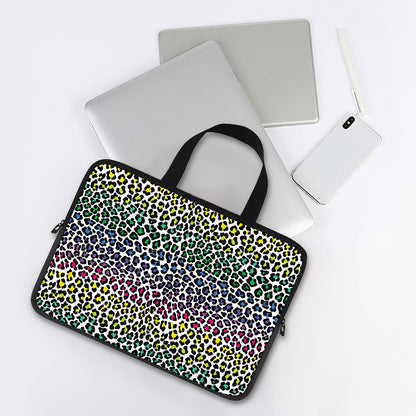 Colorful Leopard Print Laptop Sleeve With Handle