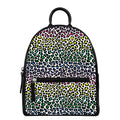 Colorful Leopard Print Leather Backpack