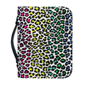 Colorful Leopard Print Leather Bible Cover