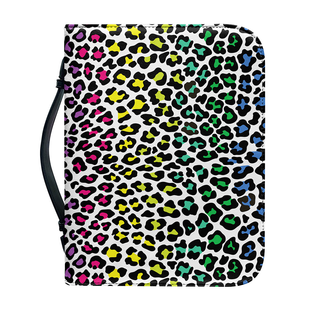 Colorful Leopard Print Leather Bible Cover