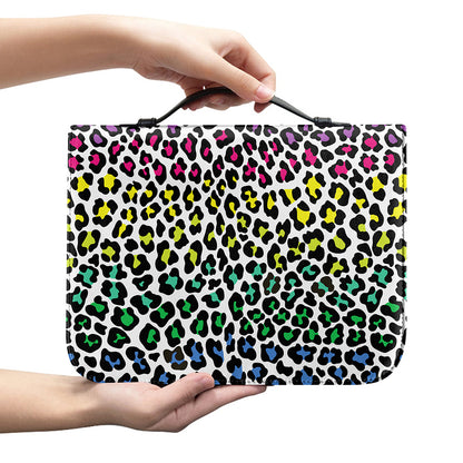 Colorful Leopard Print Leather Bible Cover