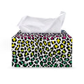 Colorful Leopard Print Leather Tissue Box Cover