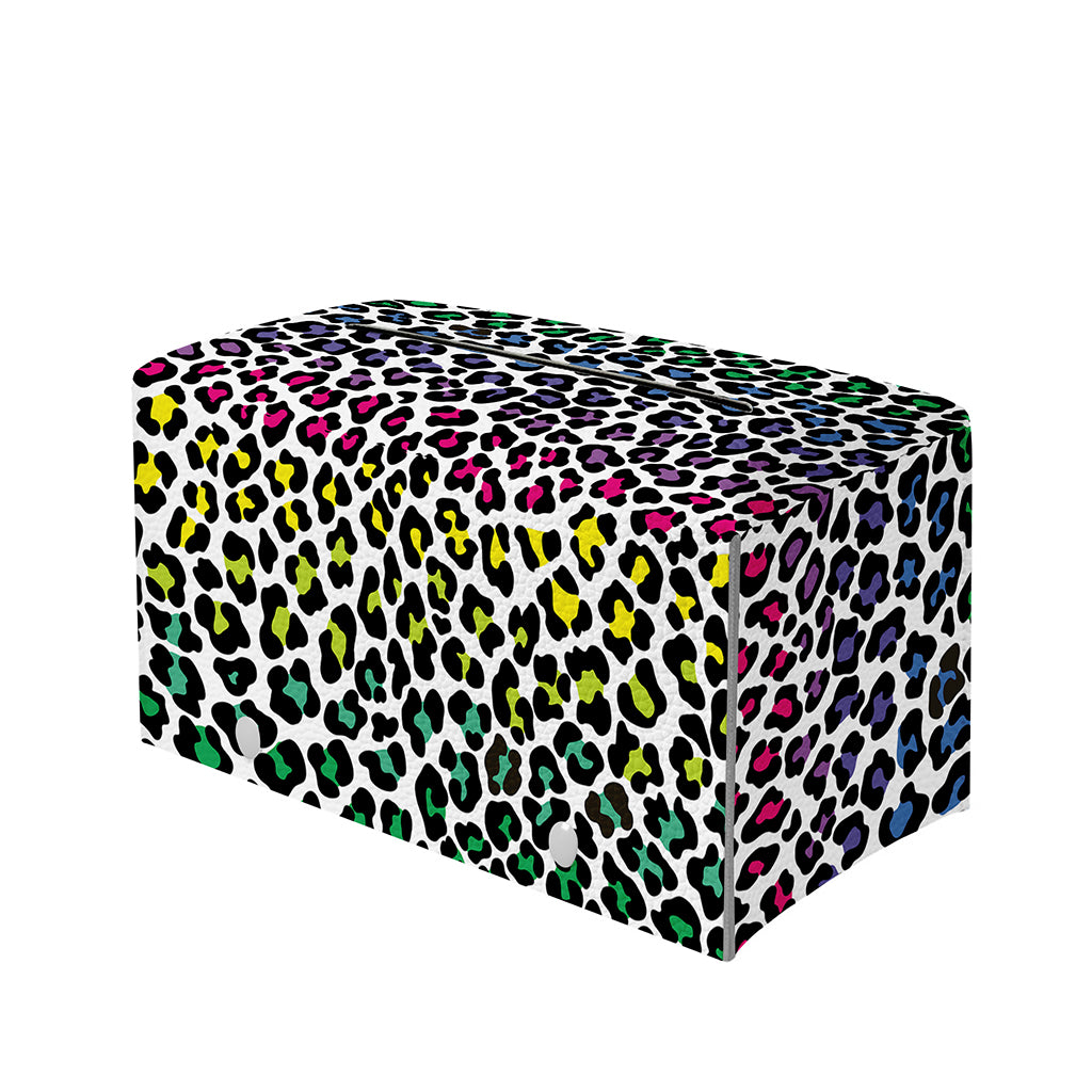 Colorful Leopard Print Leather Tissue Box Cover