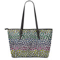Colorful Leopard Print Leather Tote Bag With Zipper