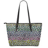 Colorful Leopard Print Leather Tote Bag