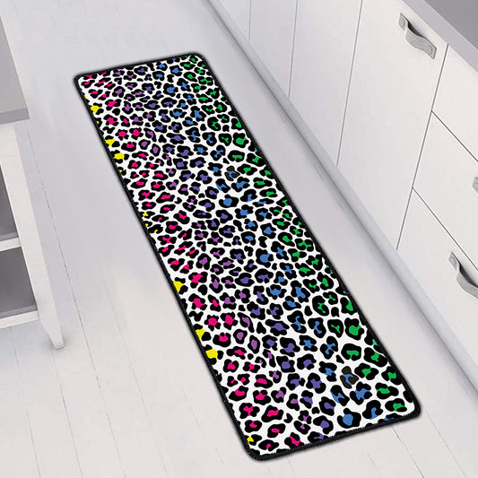 Colorful Leopard Print Long Kitchen Mat