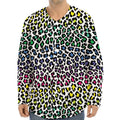 Colorful Leopard Print Long Sleeve Baseball Jersey